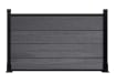2ft high Anthracite Gray Wood Plastic Composite Fencing with Black Posts