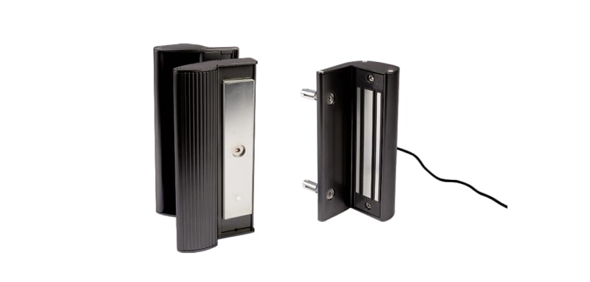 Black Surface mounted magnetic lock with integrated handles - MAG3000