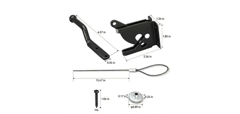 A series of technical drawings showing the dimensions of the components 