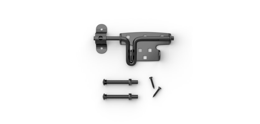 All of the components included in the Universal Gate Slider Handle 
