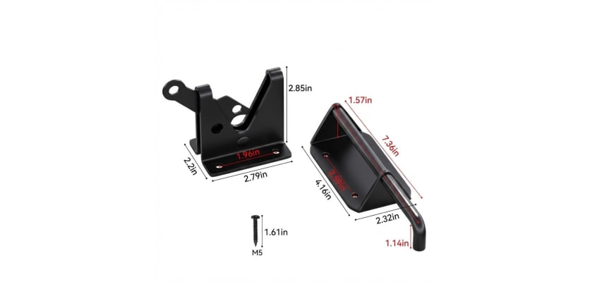 An image showing the dimensions of the Universal Gate Locking Bar Bolt 