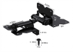 Adjustable self-closing gate spring hinge dimensions diagram with mounting plate measurements and M6 screws