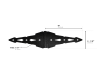 Black 8 inch decorative strap gate hinge 1/8 inch thick with 4-7/8 inch width dimension diagram