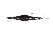 Black 10 inch decorative strap gate hinge 1/8 inch thick with 4-7/8 inch width dimension diagram