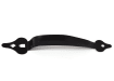 Black heavy-duty universal gate handle with decorative mounting ends
