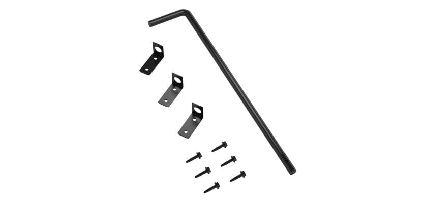 30 inch black gate drop rod heavy-duty cane bolt for double gates with mounting brackets and screws
