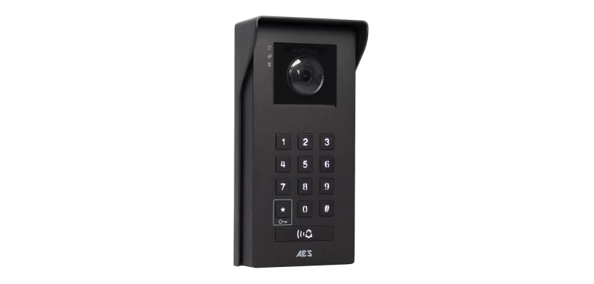 AES Opyn video intercom with keypad and HD camera for smartphone gate access control