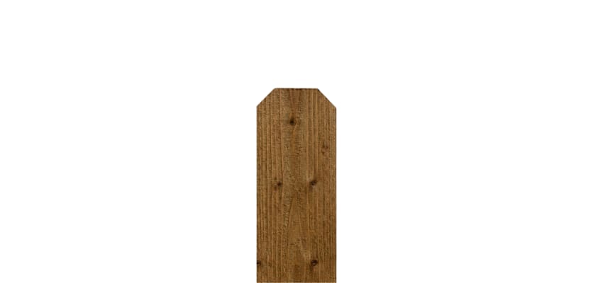 Pressure treated pine dog ear fence picket 6 ft – vertical board medium brown stained wood grain panel view