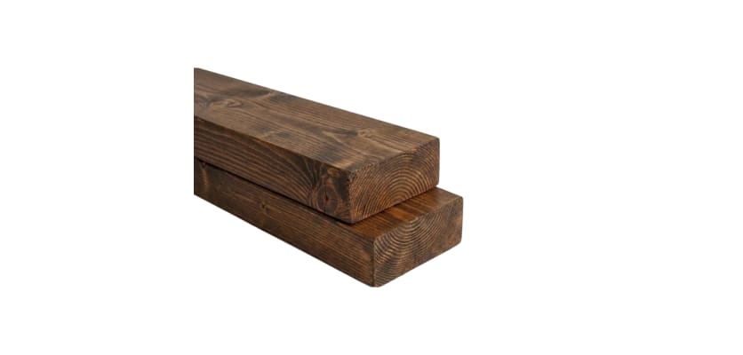 Pine dimensional lumber beam 8 ft – medium brown stained wood grain stacked timber close-up