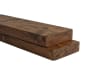 Pine dimensional lumber beam 12 ft – medium brown stained wood grain timber close-up