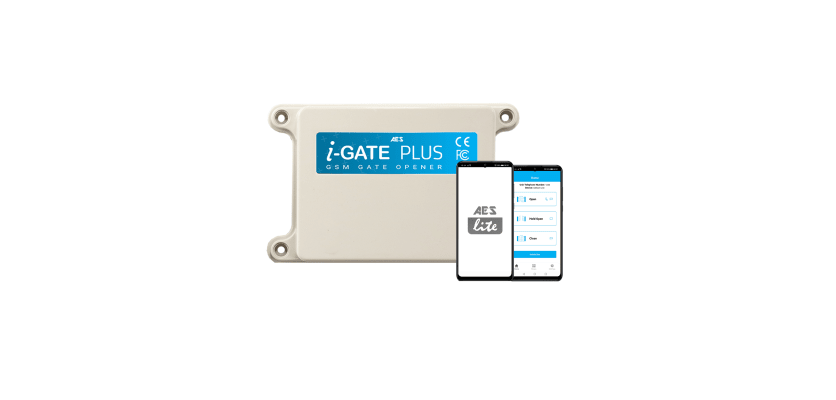 AES I-Gate Plus GSM gate opener with smartphone app control for remote gate access and automation