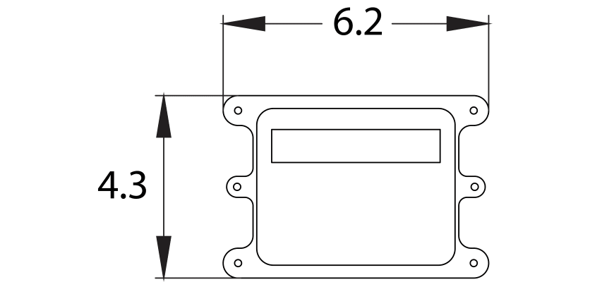 AES I-Gate Plus GSM gate opener technical dimension diagram for installation and mounting measurements