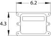 AES I-Gate Plus GSM gate opener technical dimension diagram for installation and mounting measurements