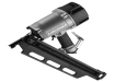 PneuTools 22° pneumatic framing nailer – silver and black construction nail gun with long magazine angled product view
