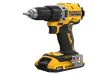 DeWalt ATOMIC 20V Max compact drill driver – yellow and black cordless brushless drill angled product view