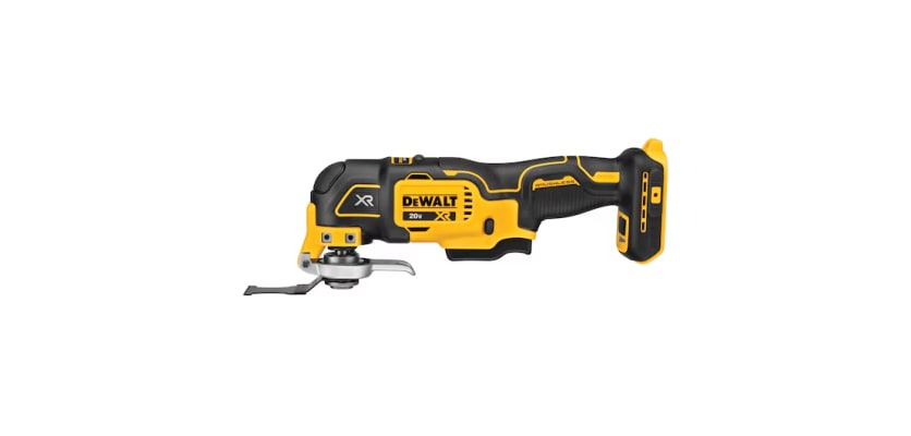 DeWalt 20V MAX XR oscillating multi-tool – yellow and black cordless brushless multi-tool side profile product view