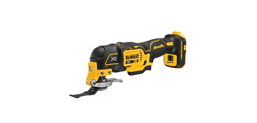 DeWalt 20V MAX XR oscillating multi-tool – yellow and black cordless brushless multi-tool angled product view