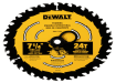 DeWalt 7-1/4 in 24-tooth framing circular saw blade yellow and black carbide construction blade front view