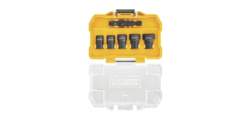 DeWalt DWADND-5 magnetic detachable nut driver set 5-piece hex nut driver bits with ToughCase storage open view product image