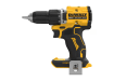 DeWalt 20V MAX brushless cordless drill driver – yellow and black compact power drill side product view