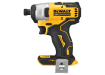 DeWalt 20V MAX brushless cordless impact driver – yellow and black compact power driver side product view
