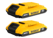DeWalt 20V MAX 2.0Ah lithium-ion batteries – yellow and black cordless power tool battery pack set product view