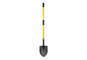 Round Point Shovel With Long Fiberglass Handle
