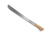 22-inch steel machete with a natural wood handle on a white background.