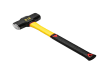 An 8lb sledge hammer with a yellow and black fiberglass handle on a white background.