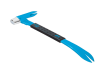Heavy-duty 10-inch claw bar with a textured grip and curved ends - black grip & blue shaft.