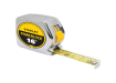 Stanley Powerlock 16-foot tape measure with blade extended, showing imperial measurements and yellow lock button.