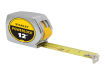 Stanley Powerlock 12-foot chrome tape measure with yellow blade extended.