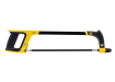 A professional 12-inch multi-angle hacksaw with a yellow and black ergonomic handle on a white background.