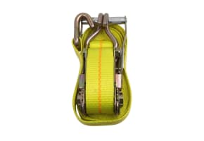 2" X 27' Yellow Ratchet Tie-Down With J-Hooks