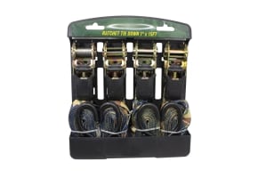 1" X 15' Camouflage Ratchet Tie-Downs (4-Pack)