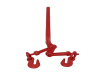 Red 3/8 inch heavy duty lever load binder with twin grab hooks on white background.