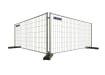 Temporary fencing panel with feet and couplers