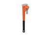 36-inch heavy duty pipe wrench with orange body and black dipped handle.