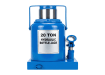 A bright blue 20-ton hydraulic bottle jack against a white background.