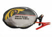 Yellow 16ft 6-Gauge Booster Cables in a clear carrying bag with attached clamps.