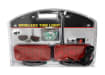 A wireless magnetic tow light kit in clear blister packaging, featuring two red LED tail lights and a charger cable.