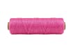 A spool of pink 18-gauge mason twine on a white background.