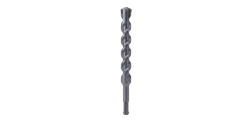 Upright matte light grey 1" heavy duty 4-cutter hammer drill bit on a white background.