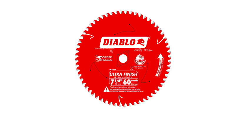  Gemini said Diablo 7-1/4 inch 60-tooth ultra finish carbide circular saw blade for corded and cordless saws.