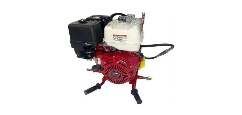 Compact hydraulic power source designed to run high-torque earth drills and tools.