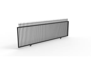 Oldstead Ornamental Sliding Gate 4' x 14' Spike Top & Plain