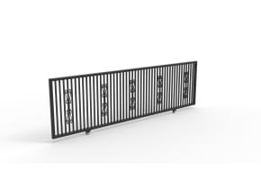 Oldstead Ornamental Sliding Gate 4' x 16' Flat Top & Flower