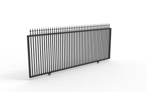 Oldstead Ornamental Sliding Gate 5' x 14' Spike Top & Plain