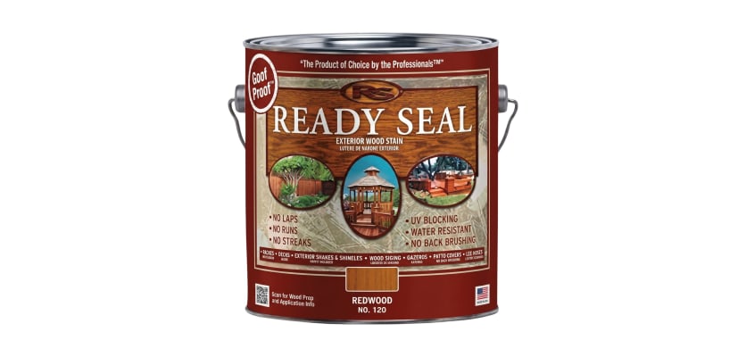 Ready Seal Redwood Stain 1-gallon metal can for exterior wood surface protection.