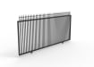 Black sliding gate with 5-foot height and decorative metal spike top.